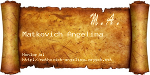 Matkovich Angelina névjegykártya